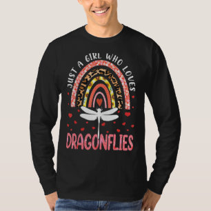 Rainbow Just A Girl Who Loves Dragonflies Animals T-Shirt
