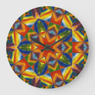 Rainbow Kalaidoscope Large Clock