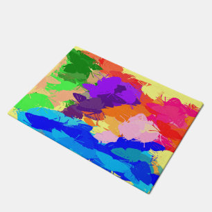 Rainbow Kaleidoscope Butterflies Doormat