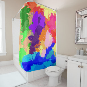 Rainbow Kaleidoscope Butterflies Shower Curtain