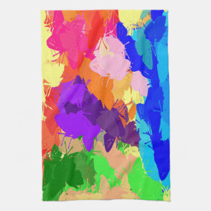 Rainbow Kaleidoscope Butterflies Tea Towel