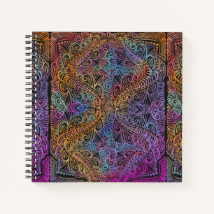 Rainbow Kaleidoscope Mandala Notebook