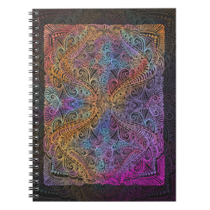 Rainbow Kaleidoscope Mandala Notebook