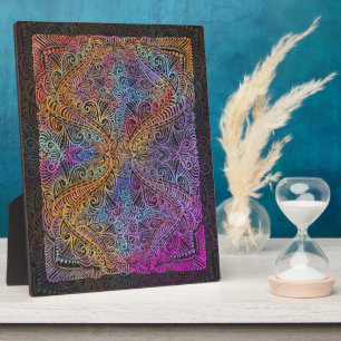 Rainbow Kaleidoscope Mandala Plaque