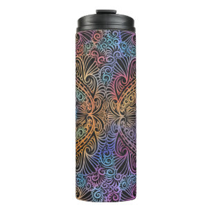 Rainbow Kaleidoscope Mandala Thermal Tumbler