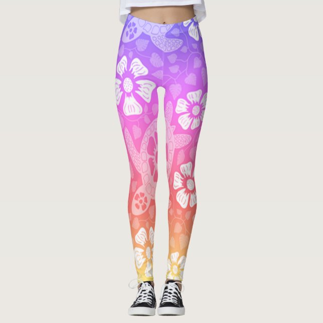 Rainbow Kauai Turtles Leggings (Front)