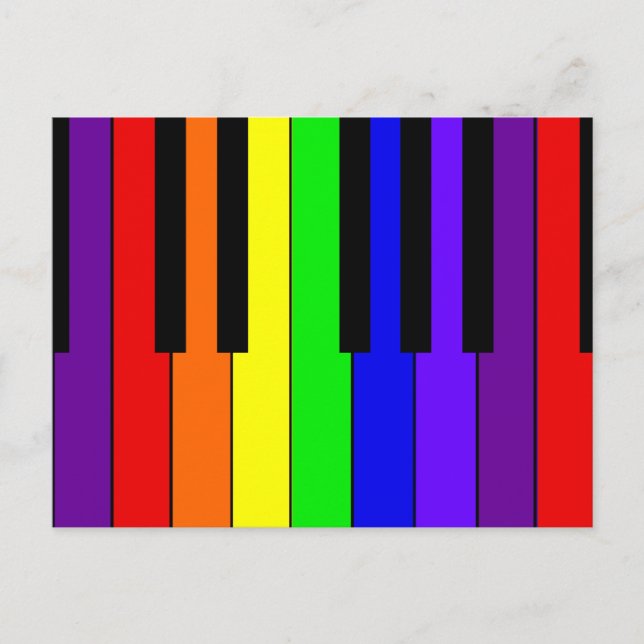 Rainbow Keyboard Postcard (Front)