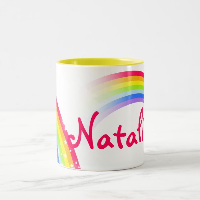Rainbow kids 7 letter name mug (Center)