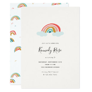 Rainbow Kids Birthday Party Invitation