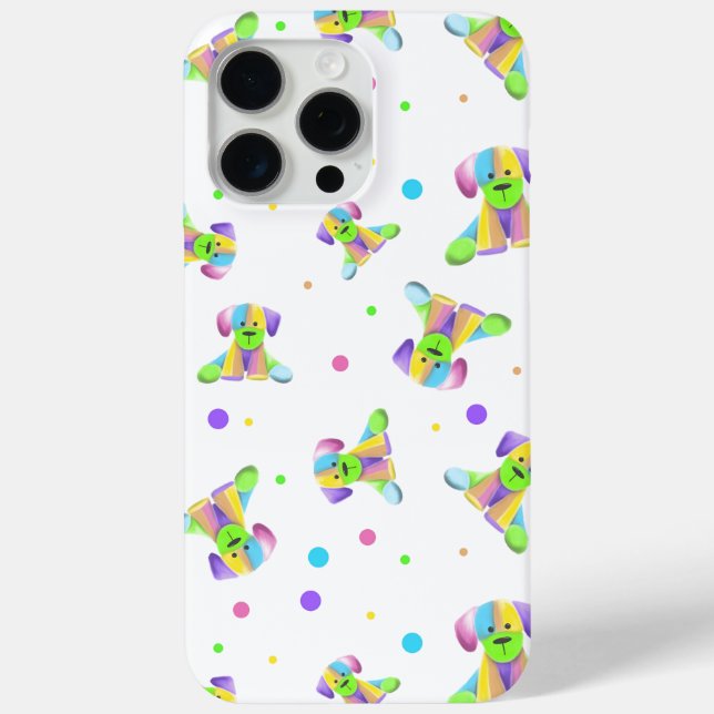 rainbow kids dog puppy polka dot bright fun colour Case-Mate iPhone case (Back)