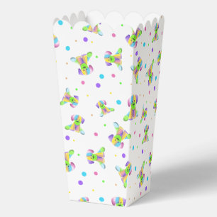 rainbow kids dog puppy polka dot bright fun colour favour box