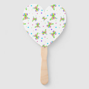 rainbow kids dog puppy polka dot bright fun colour hand fan