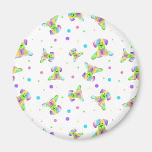 rainbow kids dog puppy polka dot bright fun colour magnet
