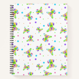 rainbow kids dog puppy polka dot bright fun colour notebook
