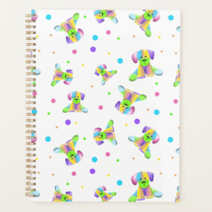 rainbow kids dog puppy polka dot bright fun colour planner