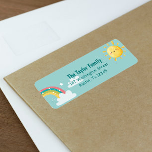 Rainbow Kids Preschool Graduation Return Addres Address Label