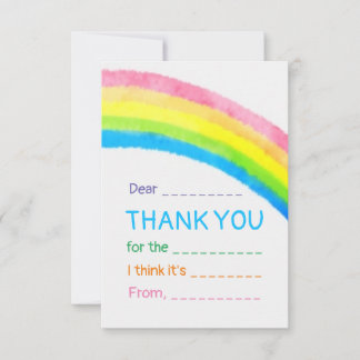 Rainbow Kids Thank You Card