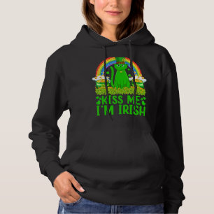 Rainbow Kiss Me I'm Irish Siamese Cat St  Patrick' Hoodie