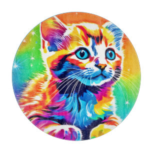Rainbow Kitten Dreams Cutting Board