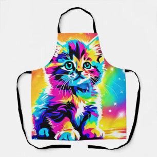 Rainbow Kitten Portrait Apron