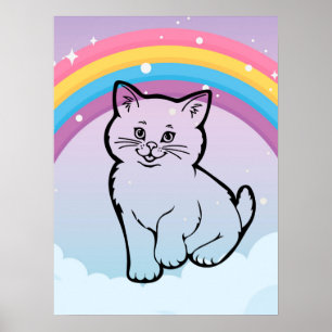 rainbow kitten  poster