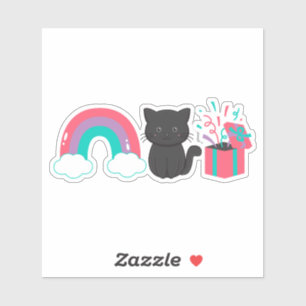 Rainbow Kitten Surprise Icon Sticker   Pink Purple