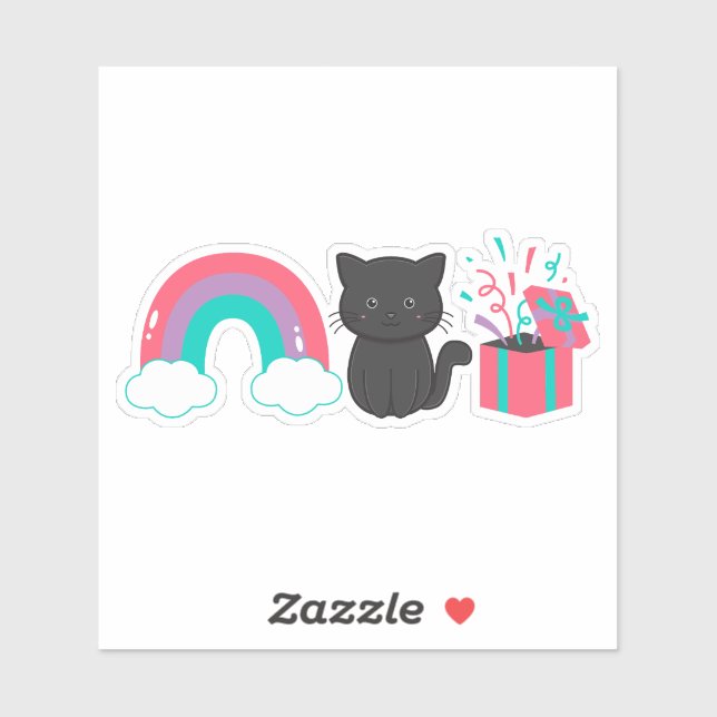 Rainbow Kitten Surprise Icon Sticker | Pink Purple (Sheet)
