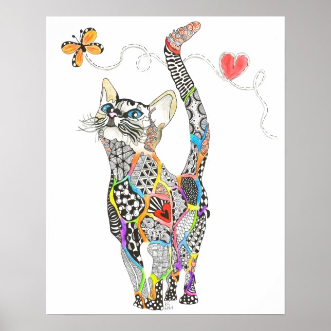 Rainbow Kitty 20" x 16" Poster (You can Customise) (Front)