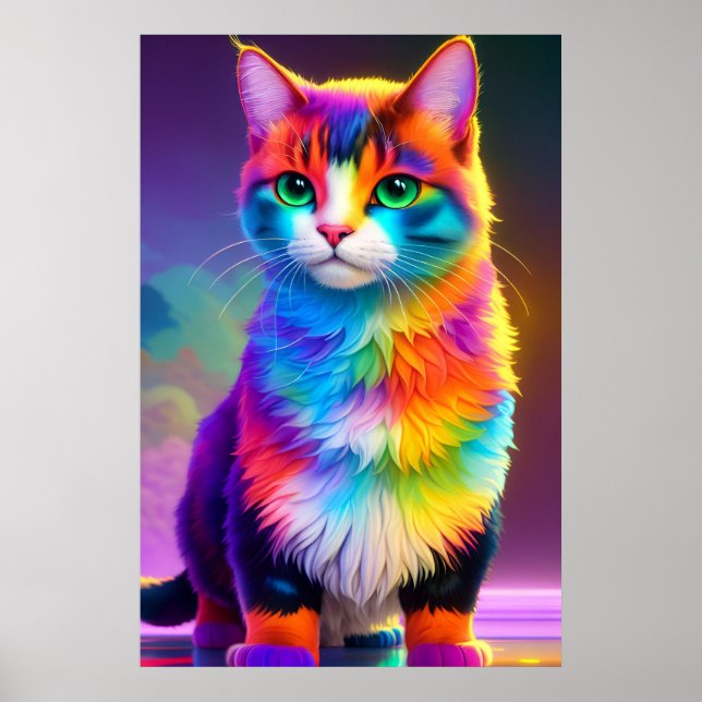 Rainbow Kitty Cat Poster (Front)