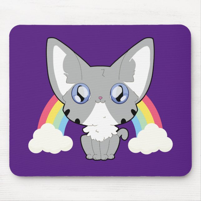 Rainbow Kitty Mouse Pad (Front)