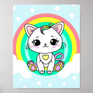 Rainbow kitty poster