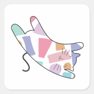 Rainbow Kitty Square Sticker