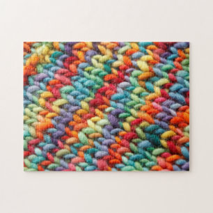 Rainbow Knit Fabric Knitting Jigsaw Puzzle