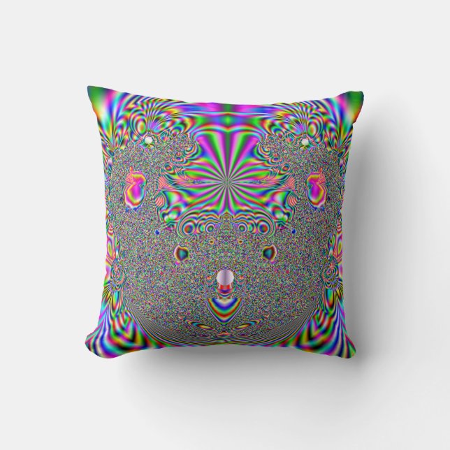 Rainbow Koala Bear Fractal Print Cushion (Front)