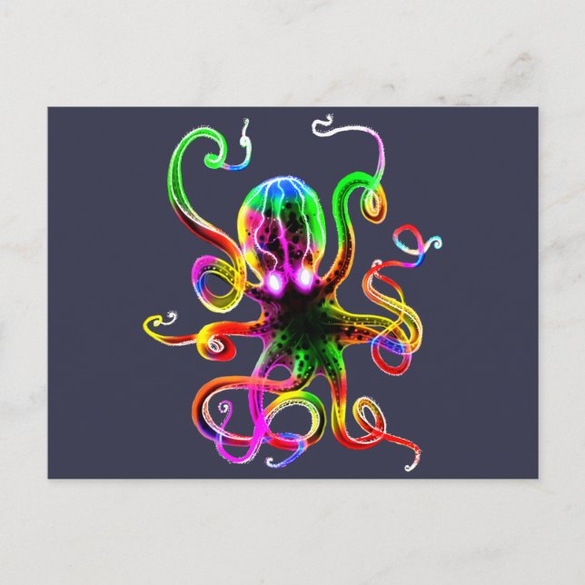 Rainbow Kraken Glow Postcard (Front)