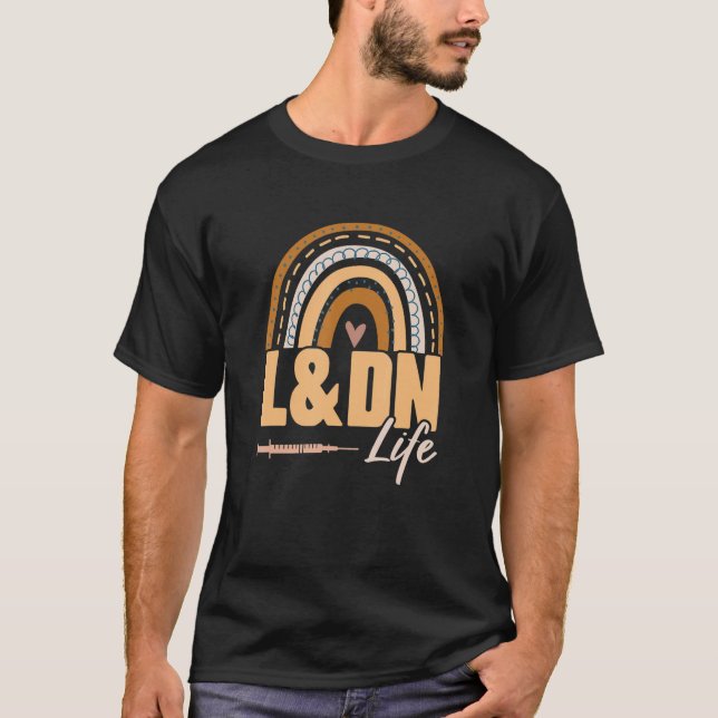 Rainbow L&dn Life   Medical Rn Nursing Labour Deli T-Shirt (Front)