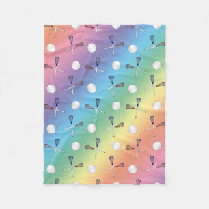 Rainbow lacrosse pattern fleece blanket
