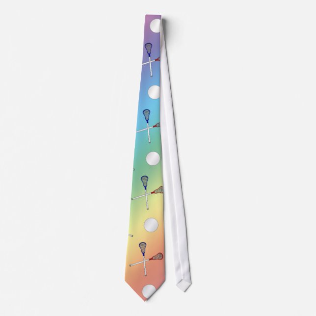 Rainbow lacrosse pattern tie (Front)