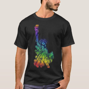 Rainbow Lady Liberty Pride Art T-Shirt