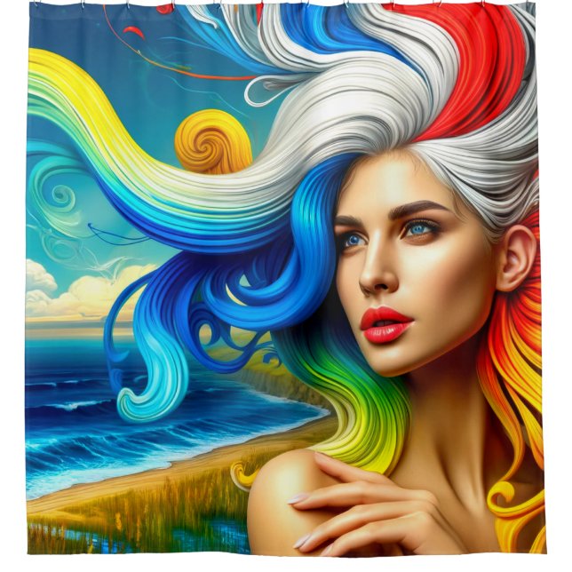 Rainbow Lady Shower Curtain (Front)