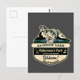 RAINBOW LAKE FISHERMAN'S PARK - FISHING LOVER POSTCARD