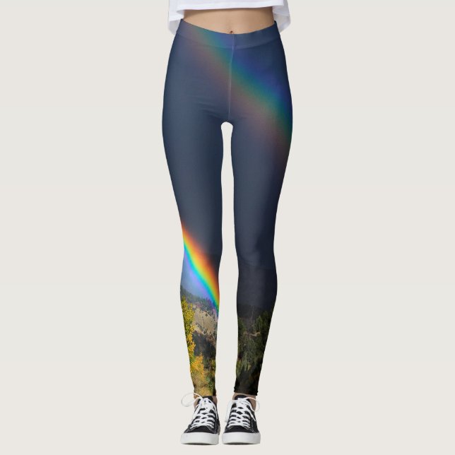 Rainbow Landscape Photo Leggings (Front)