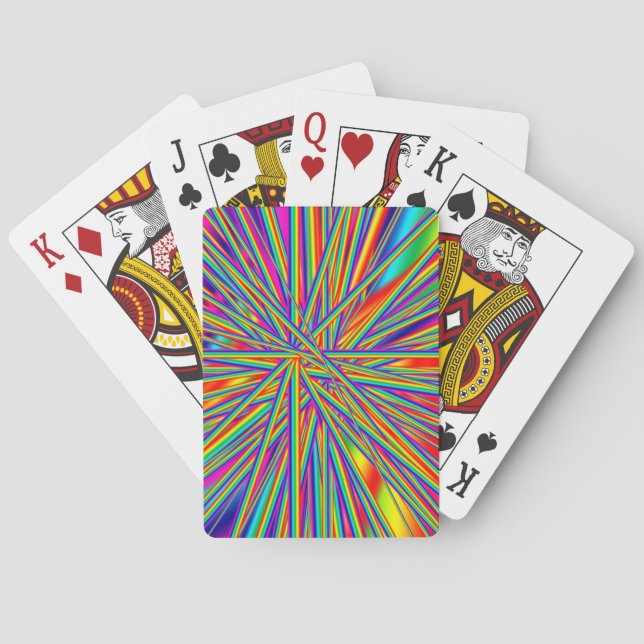 Rainbow Lasers Difficult Illusion Pattern Playing Cards (Back)