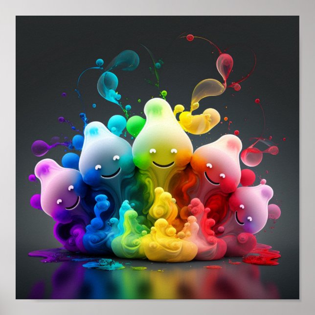 Rainbow Lava Lamp Creatures Poster (Front)