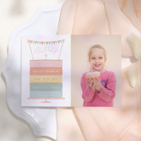 Rainbow Layer Cake Girl Photo Birthday Party