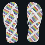 Rainbow Layer Cake Pride Gay Wedding Flip Flops<br><div class="desc">Flip-flops feature an original marker illustration of a slice of rainbow layer wedding cake. Makes a unique wedding favour!</div>