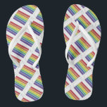 Rainbow Layer Cake Pride Gay Wedding Flip Flops<br><div class="desc">Flip-flops feature an original marker illustration of a slice of rainbow layer wedding cake. Makes a unique wedding favour!</div>