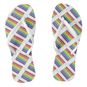 Rainbow Layer Cake Pride Gay Wedding Flip Flops