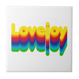 Rainbow Layers Lovejoy Name Label Ceramic Tile