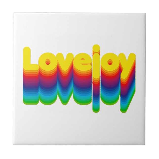 Rainbow Layers Lovejoy Name Label  Ceramic Tile (Front)